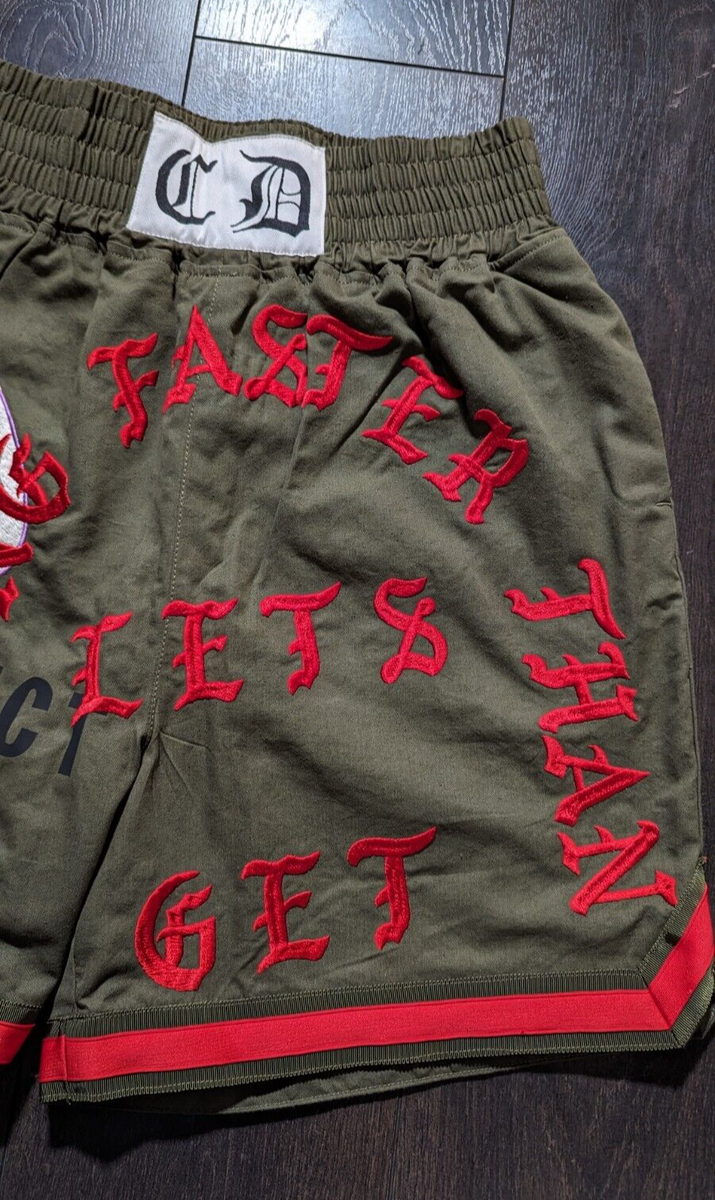 Readymade Japan Comedy Tragedy Embroidered Boxing Shorts Khaki