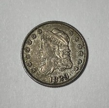1829 1/2 dime nice original toned AU (#10648)