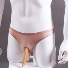 Men's Silky Shiny G-string Thong Bikini Briefs Penis Sheath Underwear Underpants