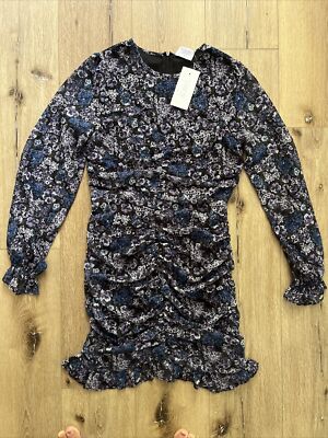 blue dress lyrics meaning Floral Ruched Mini Dress in blue – Bella Galvan main image 1