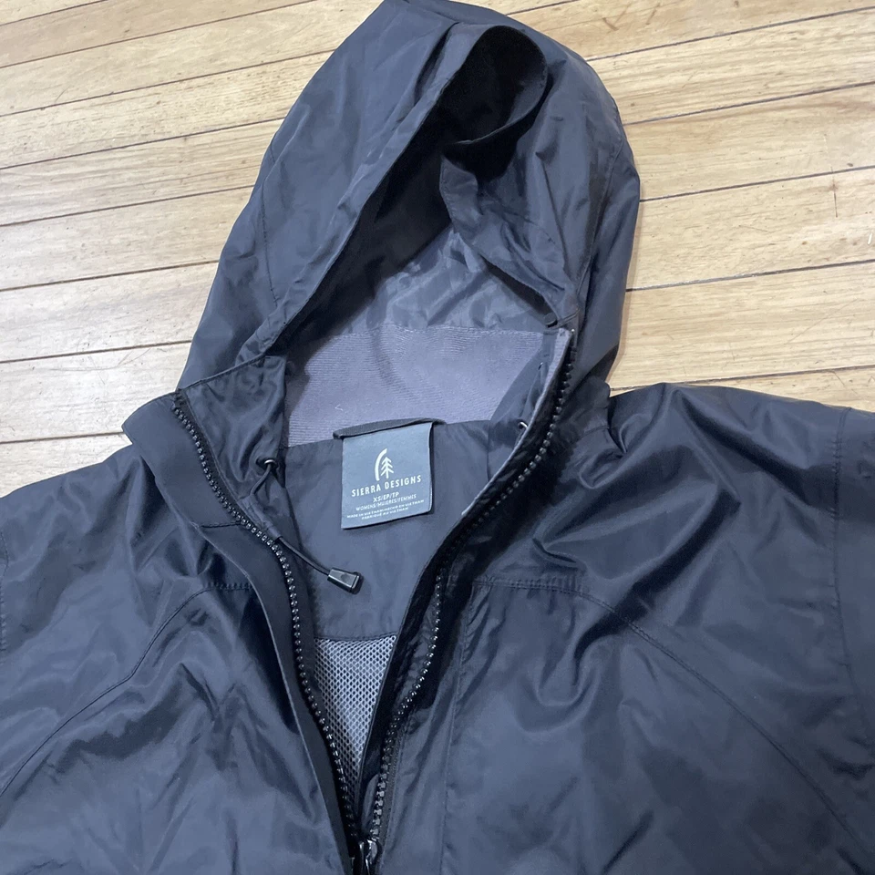 Sierra Designs XS Chaqueta Pequeña Cortavientos Impermeable Con Capucha Negro Ligero 38" Foto 2 de 4