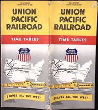 1960 Revised Fall Winter Union Pacific Railroad Passenger Timetables  LAS VEGAS