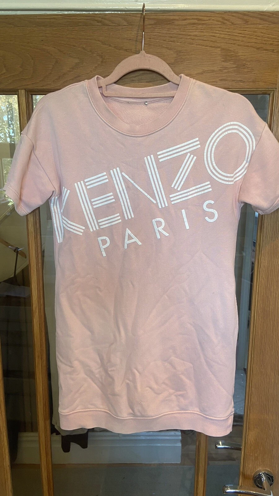 Vestito Felpa KENZO KIDS Bambina Rosa Logo Età 12!!️LEGGI!!️