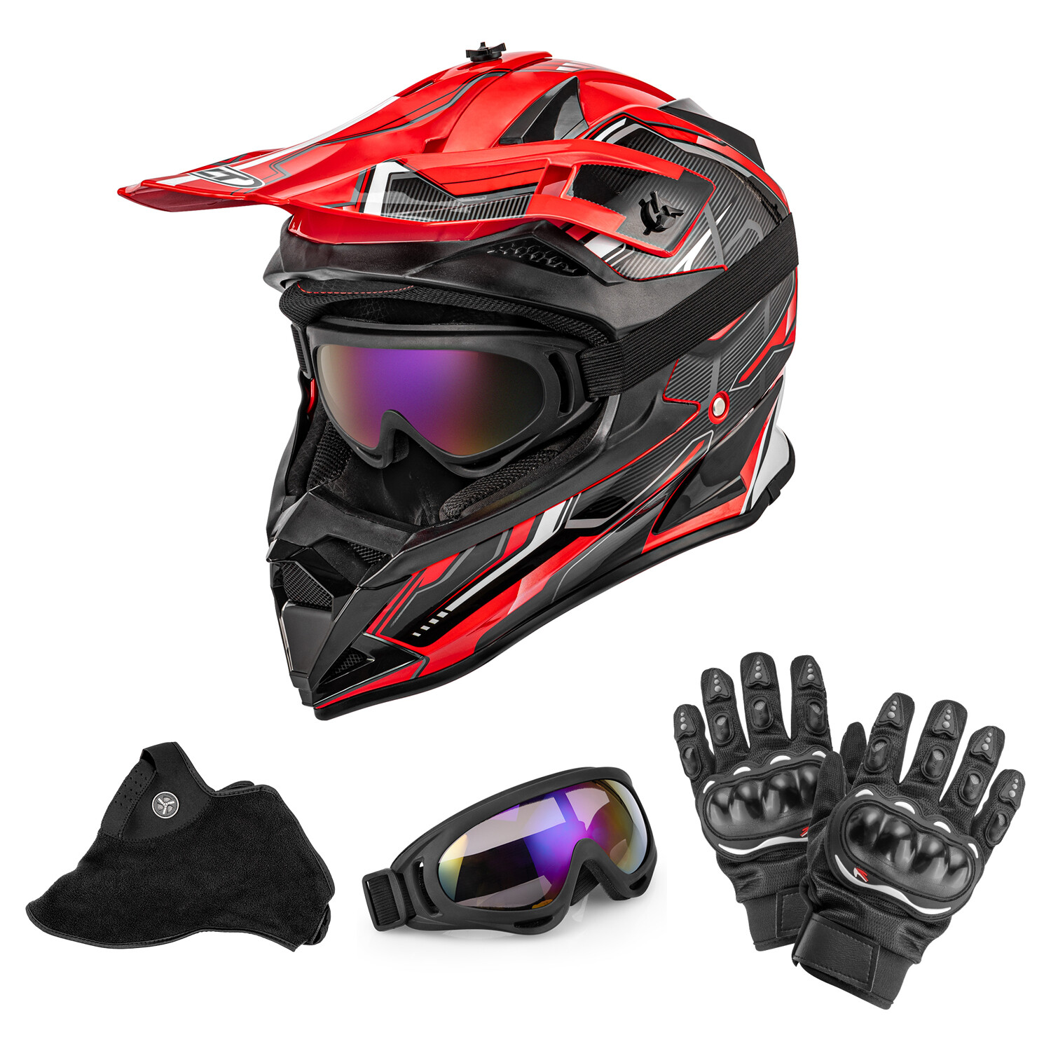 New Dirt Bike Helmet Motocross ATV TUV Offroad Waterproof Helmet Goggle/Gloves