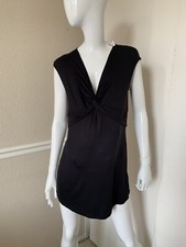 A Pea In The Pod NWT! Black Rayon Sleeveless Twist Front Lightweight Top Sz M 