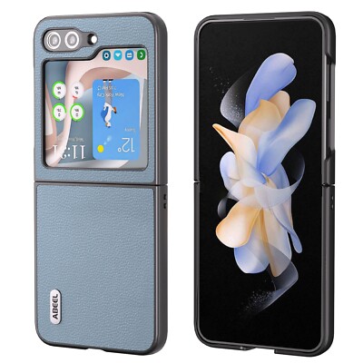 For Samsung Galaxy Z Flip5/4/3 Genuine Cowhide Texture Leather Slim Case Cover