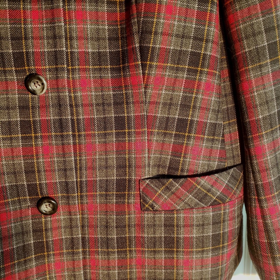 Vintage Edinburgh Scotland Womans Skirt Red Plaid Pleated Suit Pure New