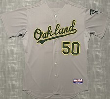 Authentic Majestic MLB Oakland Athletics Kiko Calero Team Issued Jersey