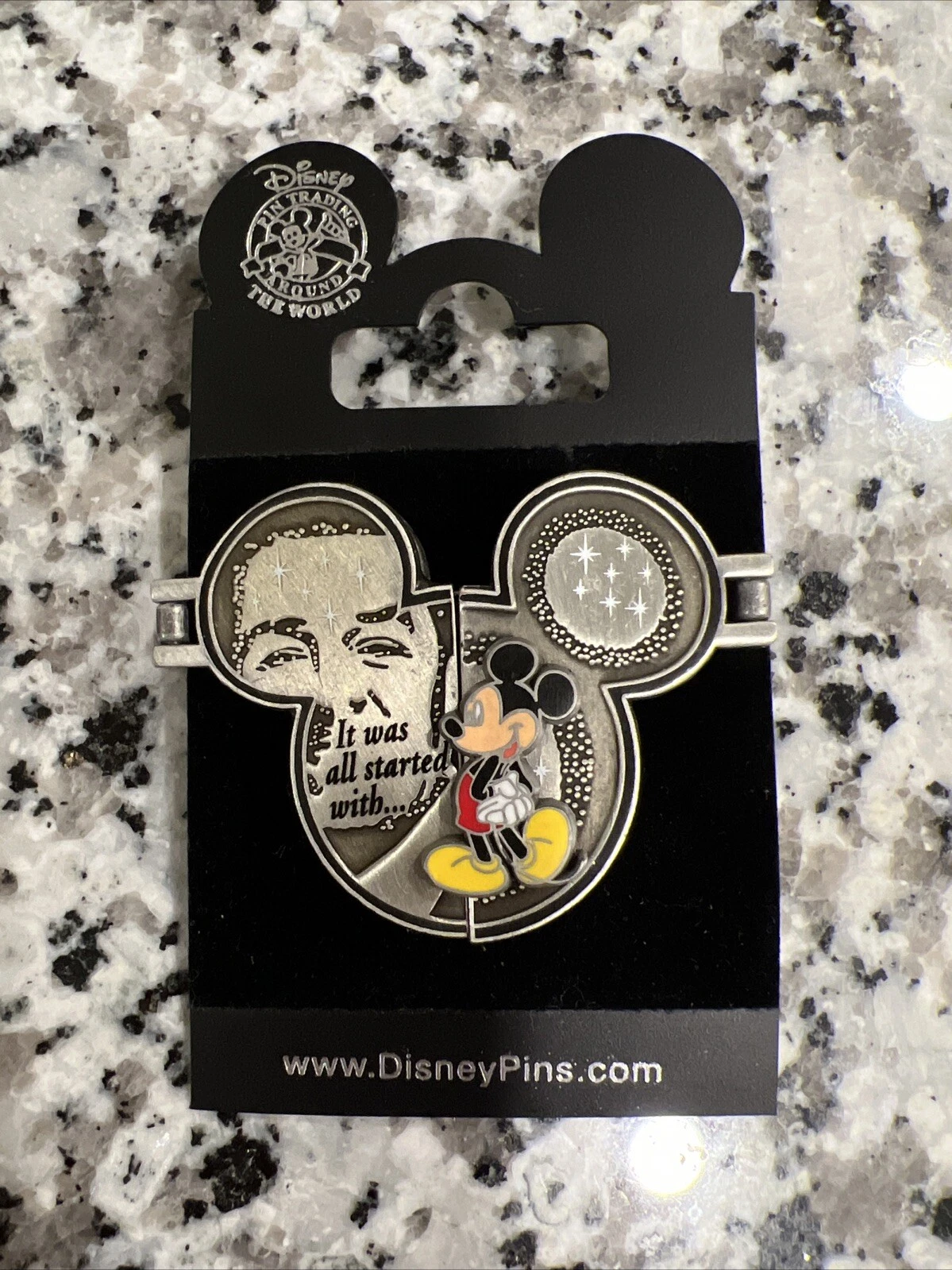 DISNEY IT WAS ALL STARTED WITH... WALT DISNEY AND MICKEY MOUSE PIN NEW