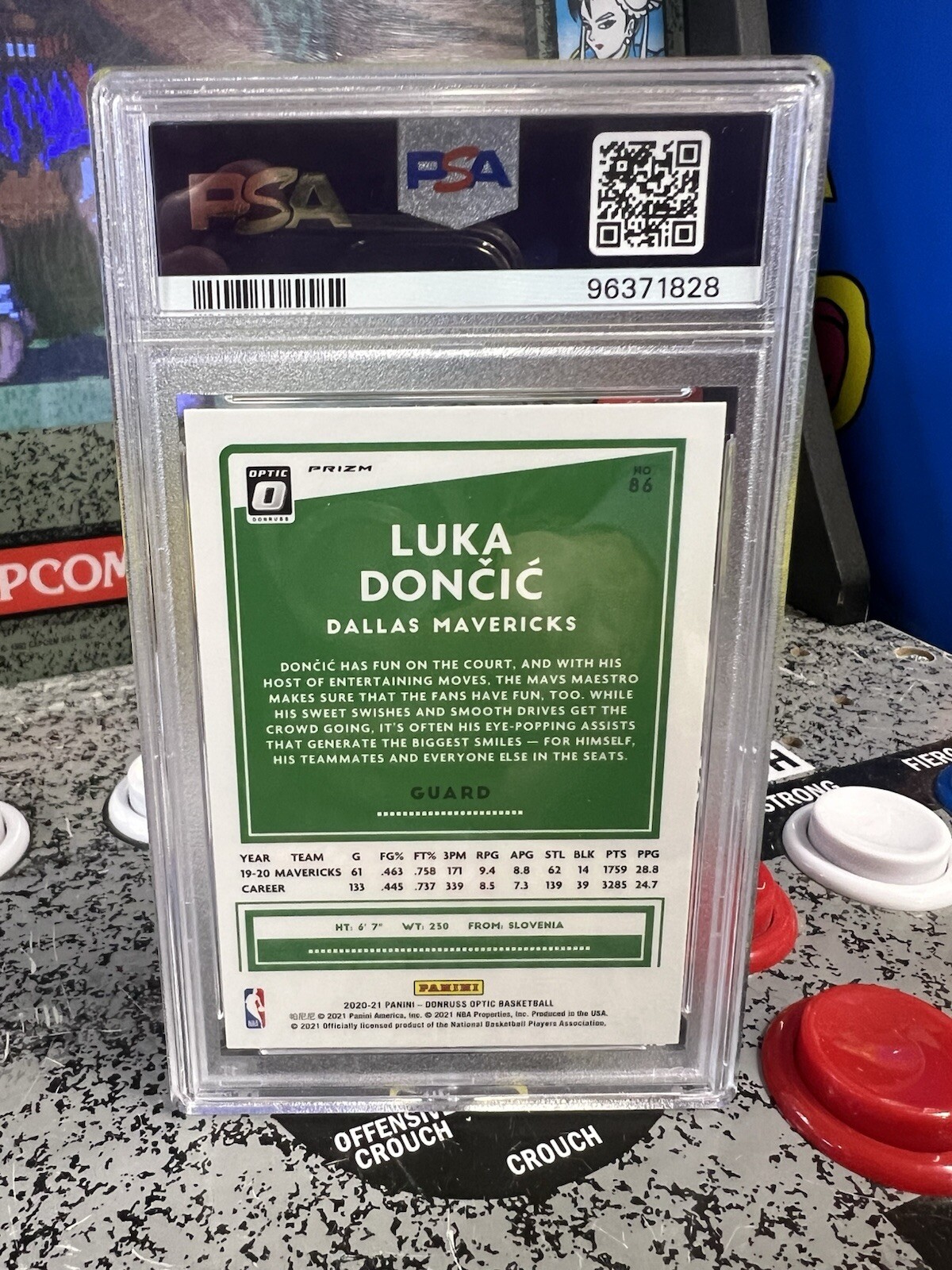 2020 Donruss Optic Luka Doncic #86 Blue Pulsar Graded PSA 10 GEM MT L.A. Lakers view 2