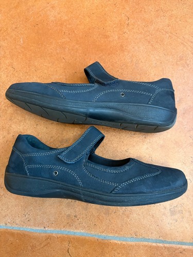 1 Paar Medicus Ballerina Heidi mit Klettverschluss, gebraucht, Größe 7 1/2, Blau - Bild 3 von 10