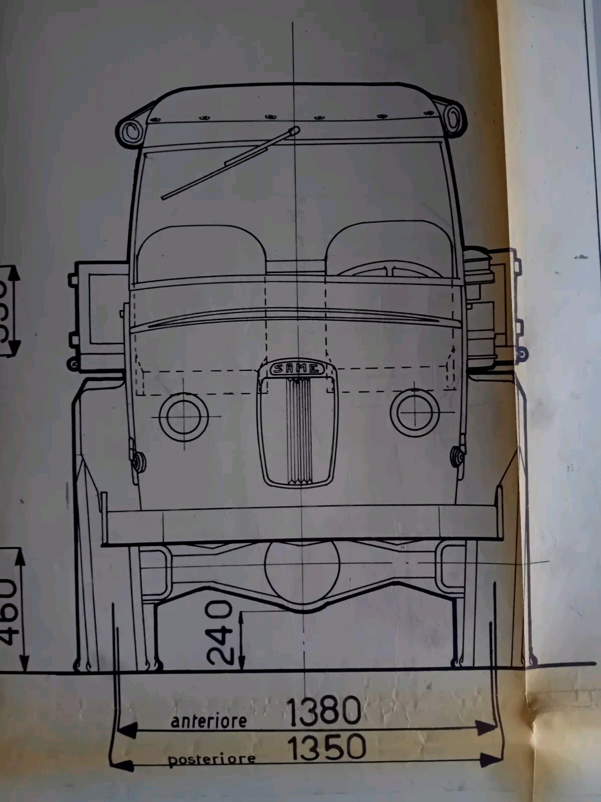 MOTOAGRICOLA SAME DT/B COPIA DA DISEGNO TECNICO UFFICIALE SAME 66x60 Farm