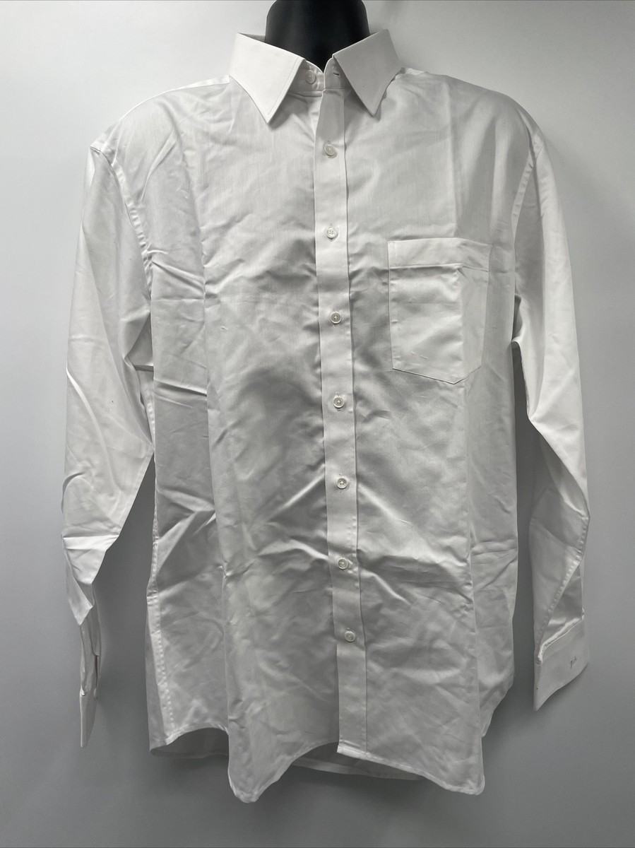 custom fit dress shirts Men's Big & Tall Traveler Collection Tailored Spread Collar Solid Shirt at Jos. A. Bank, Cream/White, Size 18 1/2 X 35 Experience effortless elegance with a shirt designed specifically for you Mens Tailored Athlete White Muscle