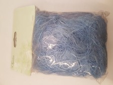 Flachshaar Dekogras Blau Dekoration Basteln Sisalwolle  ca. 30g 