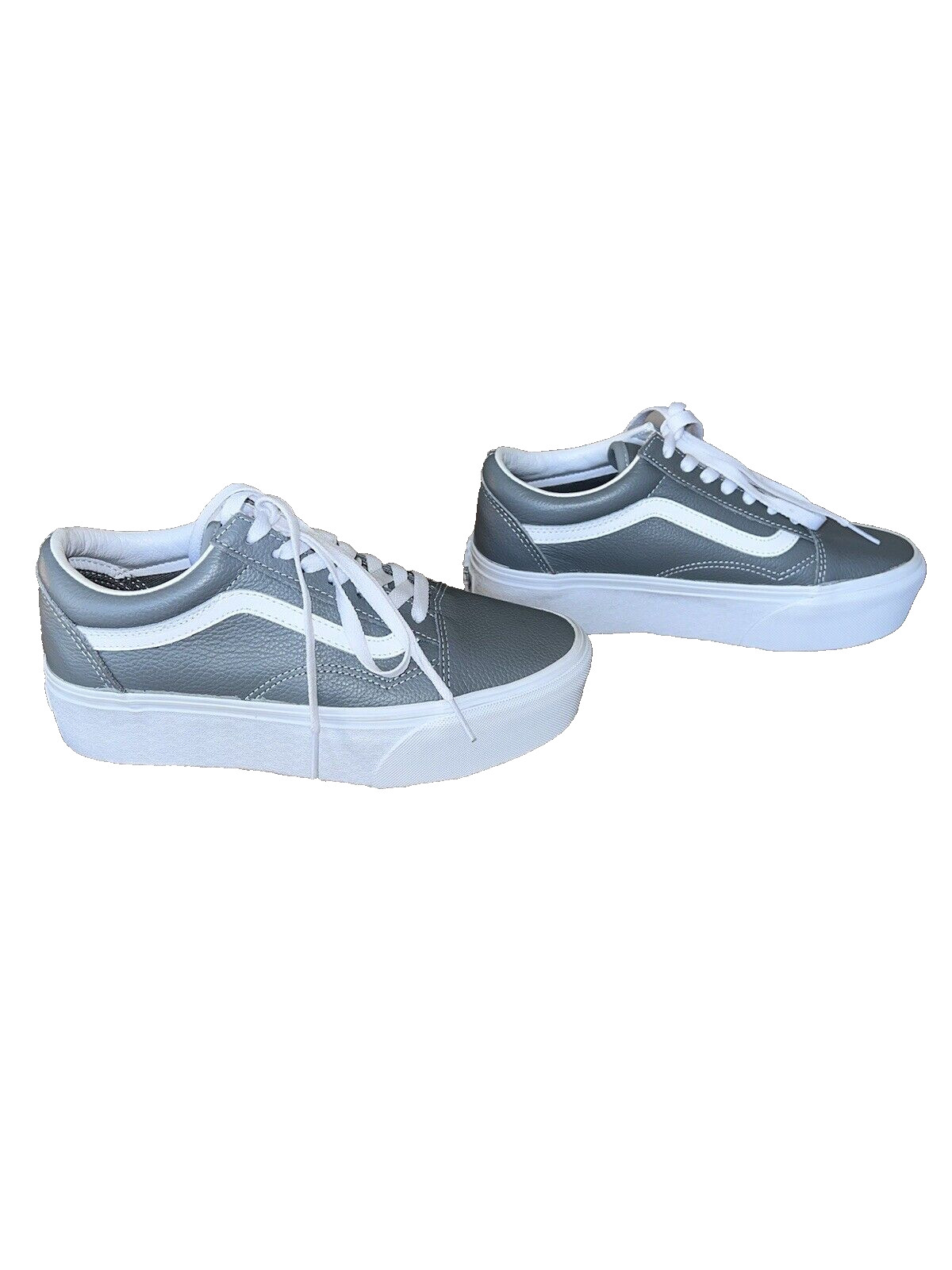 Vans Old Skool Stackform Leather Platform Shoes Grey UK 5 *brand new unboxed* image 2