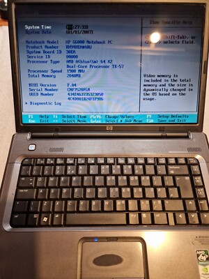 HP G6000 schwarz Laptop 15,4' 2gb Ram ungetestet Beschreibung lesen