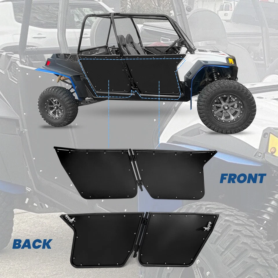 Puertas de aluminio negras para Polaris RZR-4 800 2010-2014 y RZR XP4 900 2012-2014 Foto 3 de 4