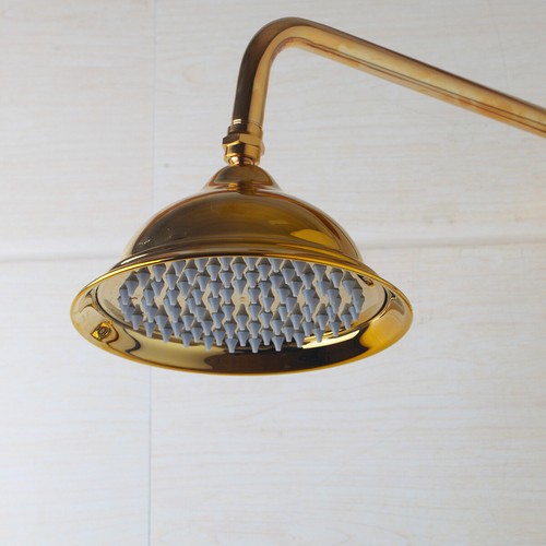 Gold Bathroom Shower Tap System Rain 8" Round Head 3-Way Mixing Valve Hand Spray - Picture 4 of 12