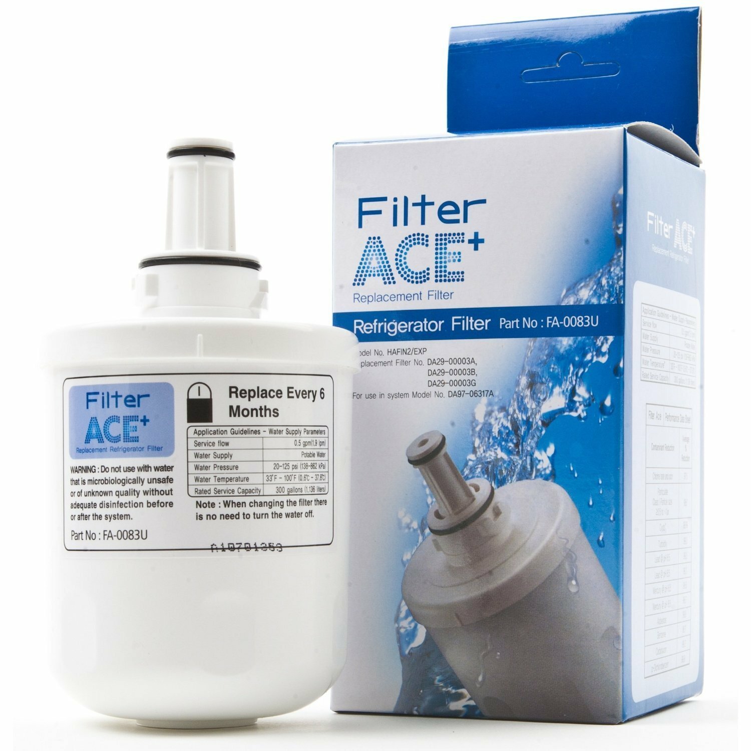 ACE+ Filtro acqua sostituisce SAMSUNG Aqua-Pure Plus DA29-00003G / (X2y)
