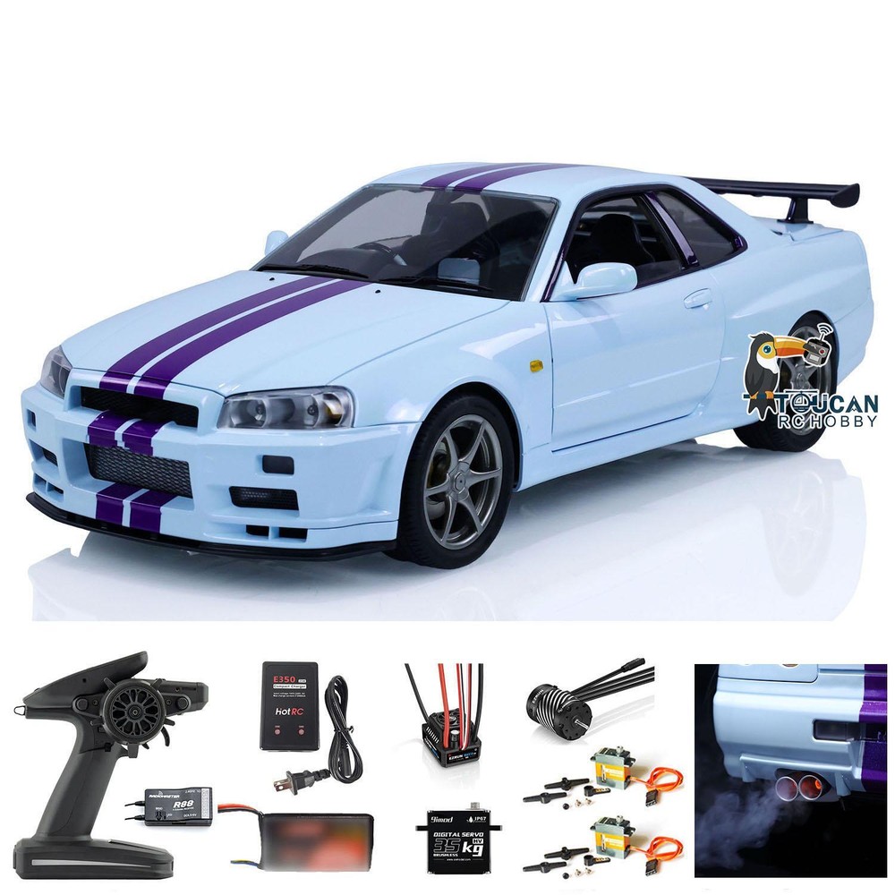 1:8 Scale R34 High-Speed 4WD RC Drift Car RTR with Smoke