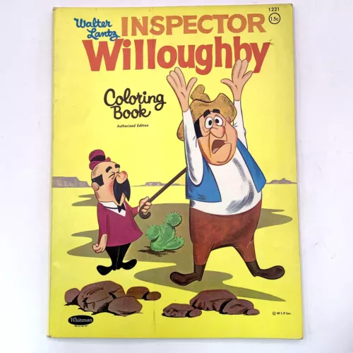 Vtg Coloring Book INSPECTOR WILLOUGHBY 1961 Whitman Used 14 of 64 Pages * READ *