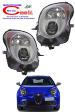 COPPIA FARI FANALI PROIETTORI PARABOLA NERA ANTERIORI DX SX ALFA ROMEO MITO