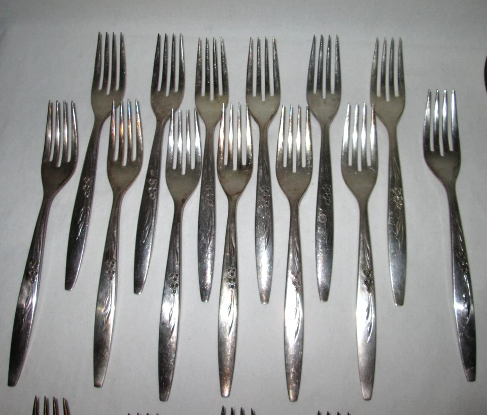 59 piezas Cubiertos vintage Oneida Community plateados (enchantment Gentle Rose) Foto 4 de 4