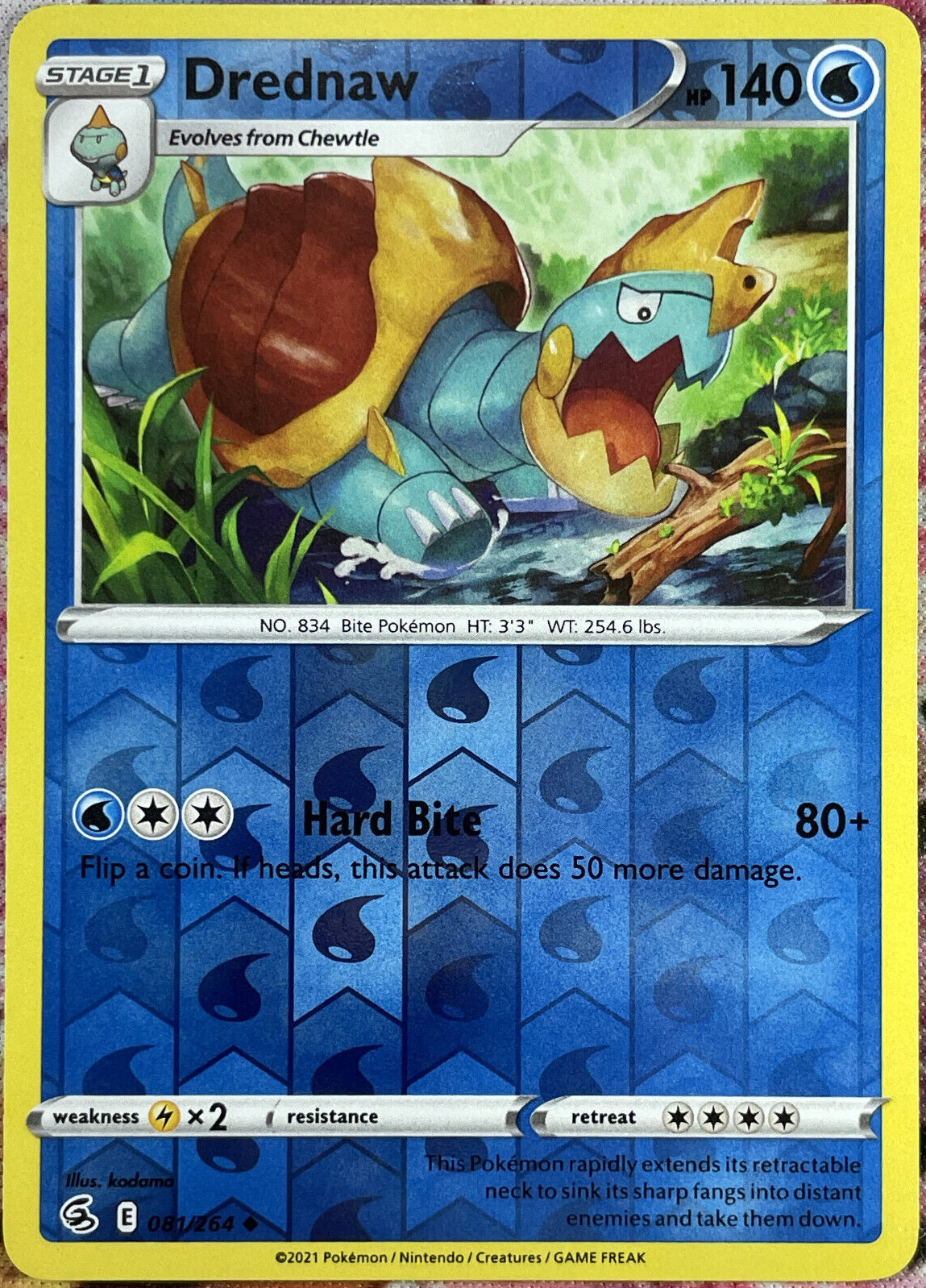Drednaw Reverse Holo - 081/264 - Fusion Strike Pokemon 2021