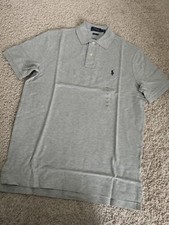 NWT Polo Ralph Lauren Mens Mesh Polo Classic Fit - Light Gray Size S