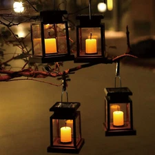 Solar Hanging Lantern Outdoor Candle / String Light for Garden Patio Deck Lawn