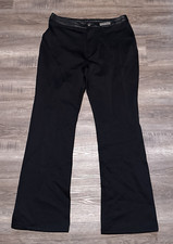 VTG Harley Davidson Pants Women 12 Black Nylon Leather Bootcut Motorcycle Biker