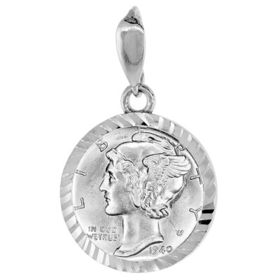 925 Sterling Silber 10 Cent Groschen Münzeinfassung 18 mm Diamantschliff Krappenschliff