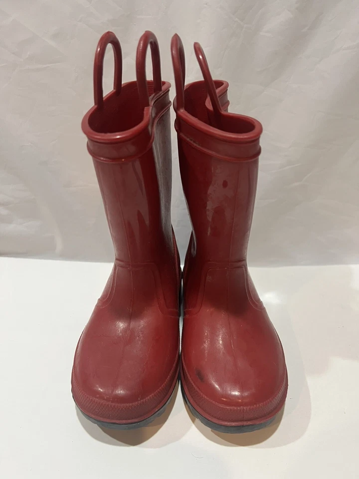SKA DOO : Kids size 7 rain boots Red with black soles - Image 2 of 4