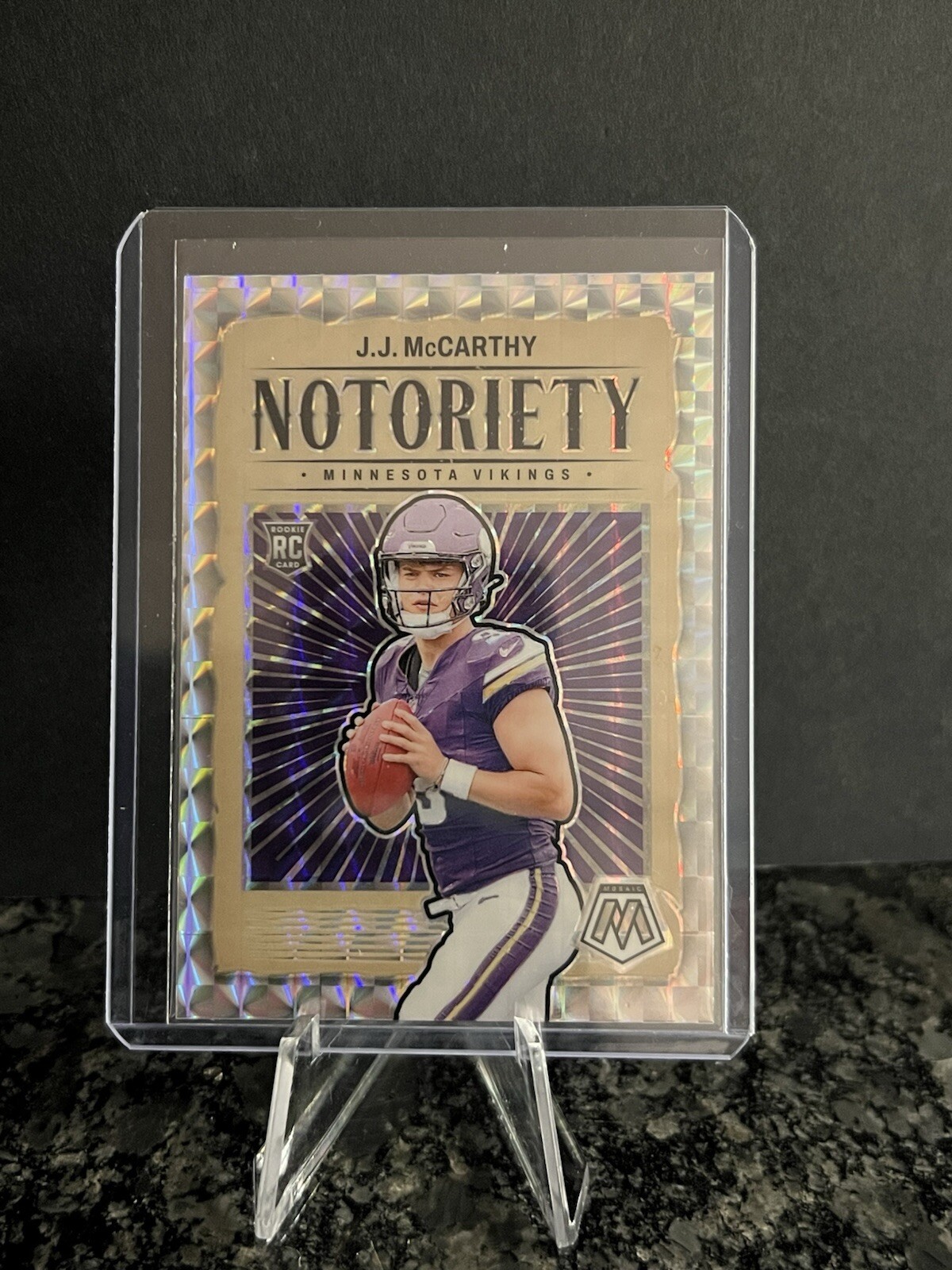 2024 Mosaic JJ McCARTHY Notoriety Silver Mosaic Prizm Rookie RC