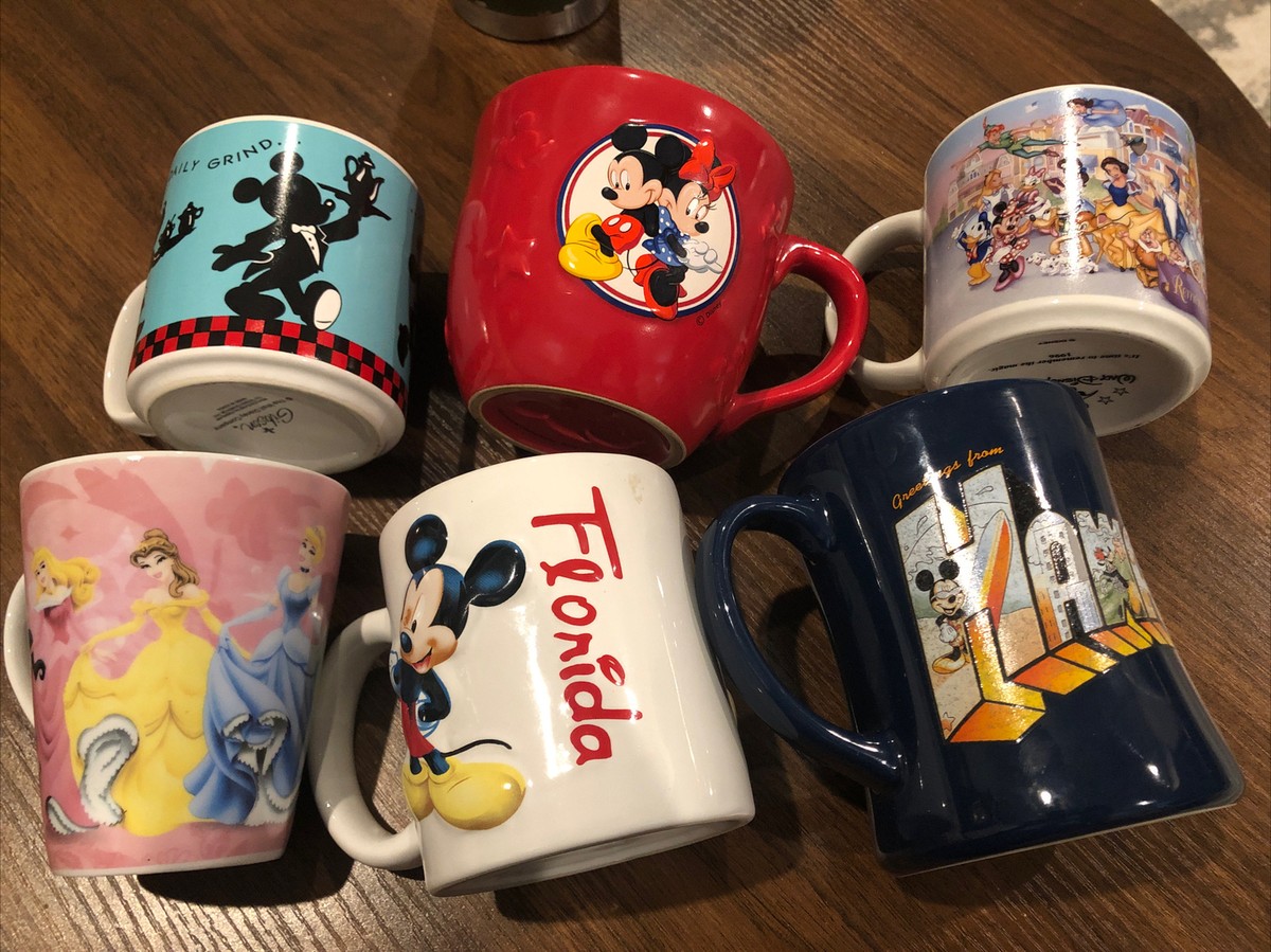 6 Rare Walt Disney Coffee Mugs Mickey Minnie Princess Cups | eBay