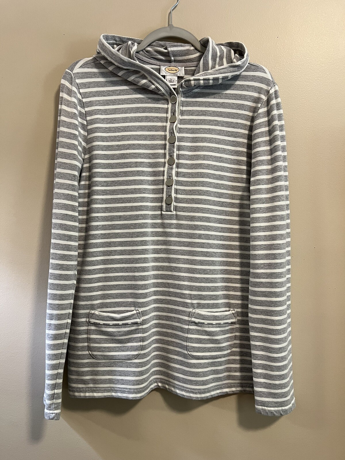 Talbots Long Sleeve Half Button Patch Pockets Str… - image 1