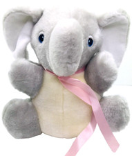 Superior Toy And Novelty Gray Elephant 7" Plush Plastic Blue Eyes Taiwan