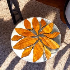 12" Clear Epoxy Resin Coffee Table Top with Iron Legs Console Bar Cafe Furniture