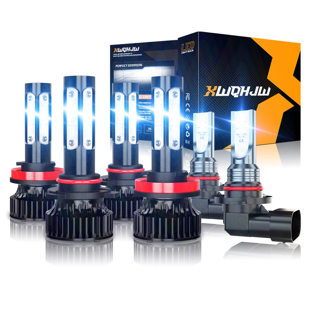 For 2007-2013 Toyota Tundra Combo 6x 6000K LED Headlight Hi/Lo + Fog Light Bulbs