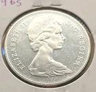 1965 Canada Mint Flawless High Lustre PL Large Beads Blunt 5 silver dollar