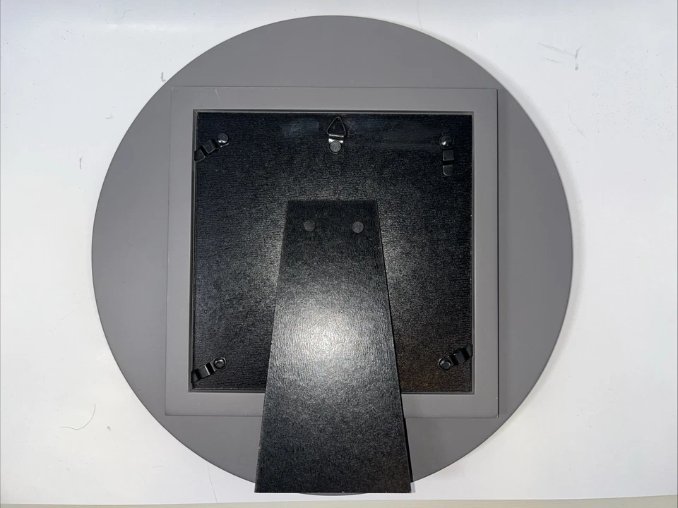 Marco de fotos vintage redondo de madera gris marco de fotos colgante o vidrio independiente Foto 2 de 4