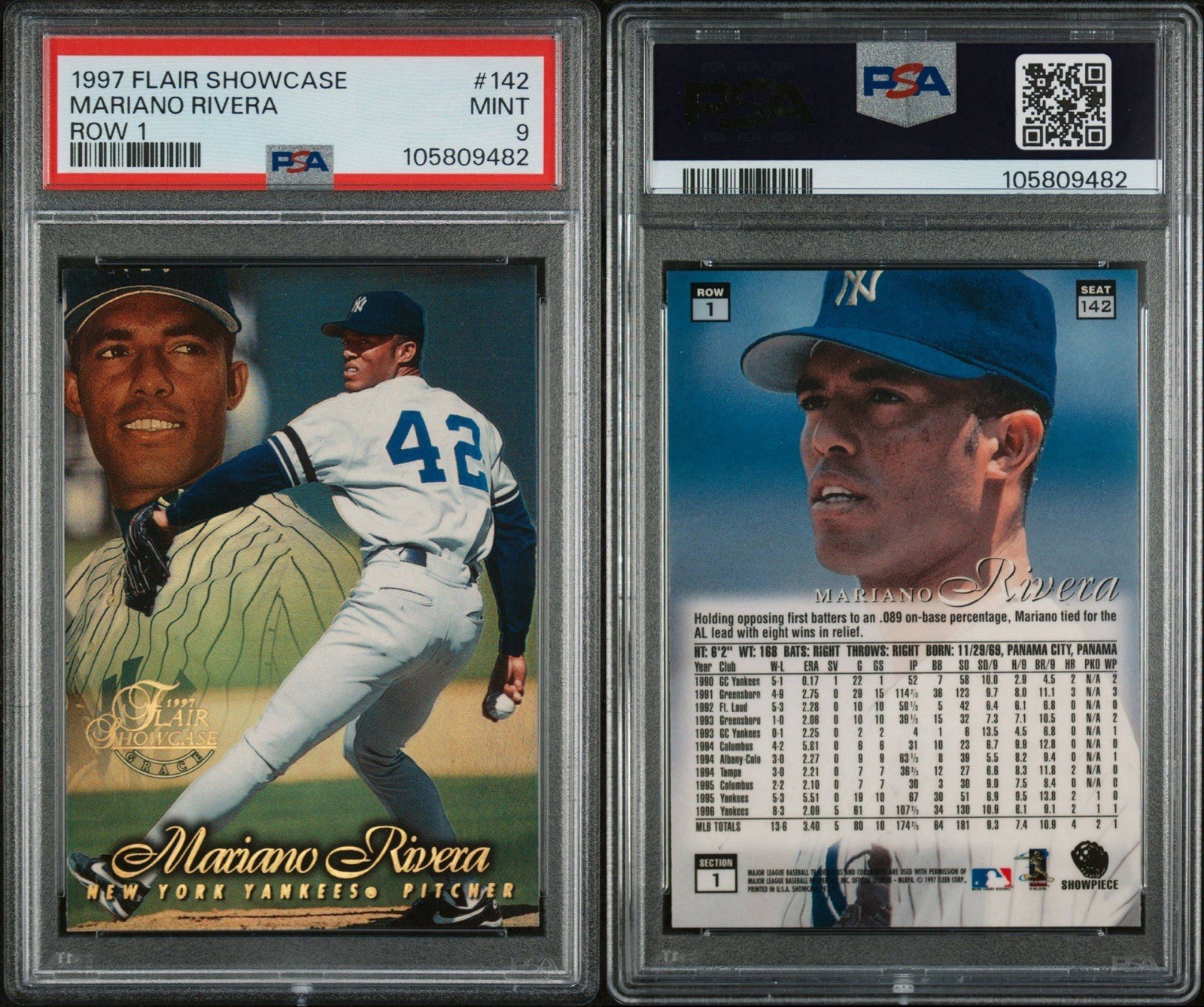 1997 Flair Showcase Mariano Rivera #142 Row 1 🔥 PSA 9 🔥 Yankees HOF view 4