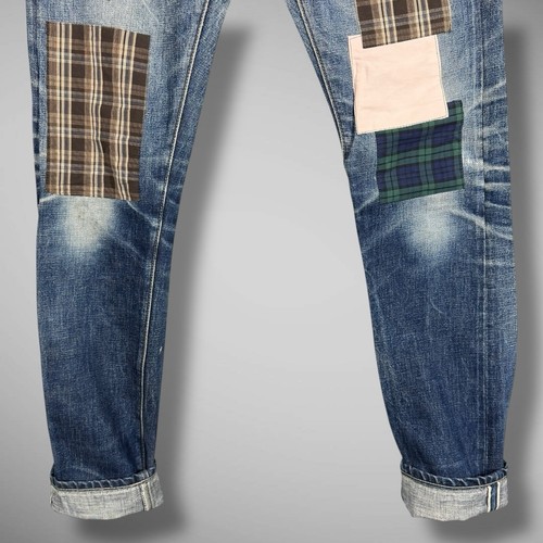 Rogue Territory RGT Skinny Straight Japanese Selvedge Jeans Adult 28X32 Patched - Picture 4 of 18