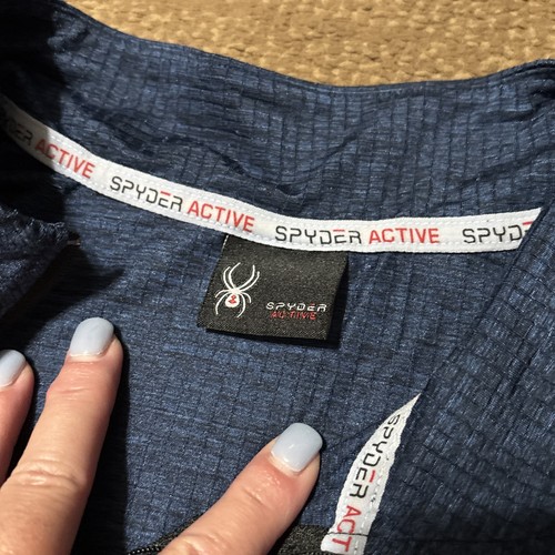 Sz L Blue 1/4 Zip Spyder Active - Picture 2 of 3