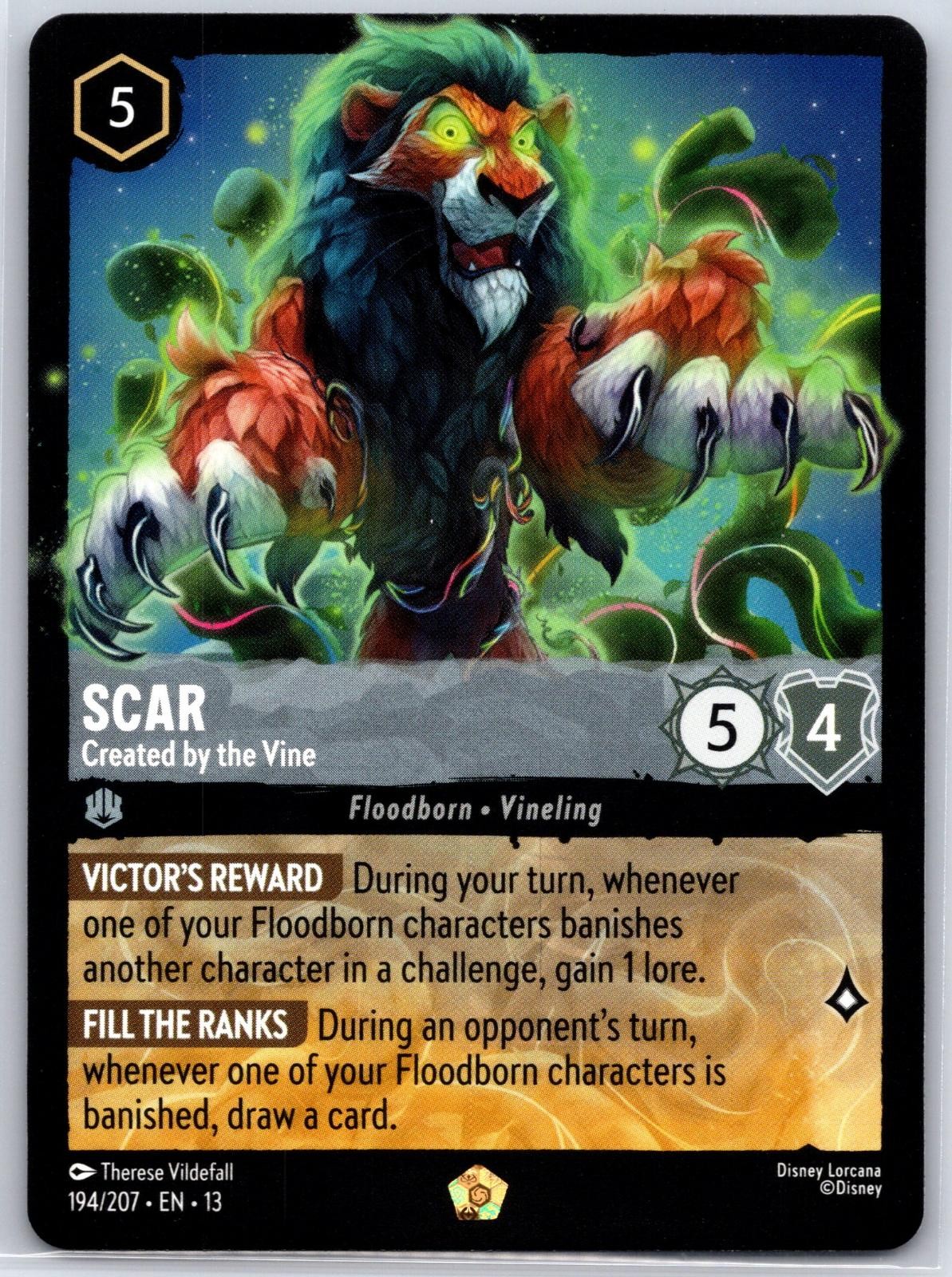 Scar - Created by the Vine 194/204 Legendary Attack of the Vine! Lorcana NM