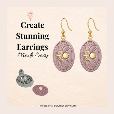 Radiant Jewel Oval Polymer Clay Cutter | 3D-gedrucktes Tonwerkzeug | IrisCrafts7 UK