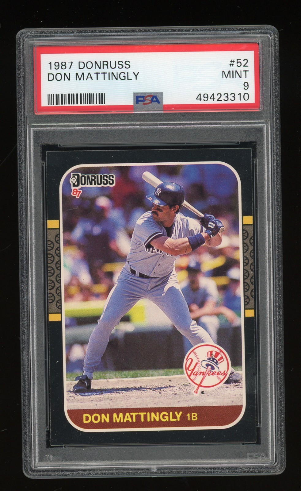 1987 Donruss #52 - Don Mattingly - PSA 9