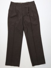 Vtg 90s Streetwear Mens 34x32 Worsted Wool Blend Knit Wide Leg Chino Pants Brown