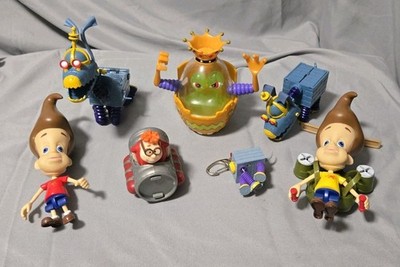 Very Rare Lot Of 7 Jimmy Neutron Figures Goddard, Yokian King, Carl Nickelodeon