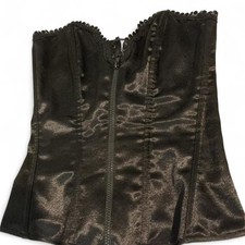Fredericks of Hollywood Corset Top Womens M Black Excellent Lace Up